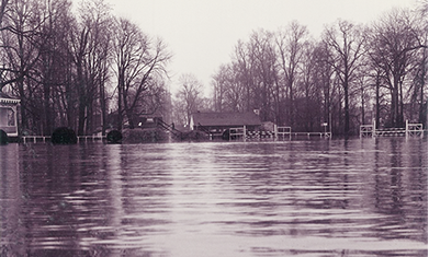 Inondation sur l’ensemble du Club en décembre 1966